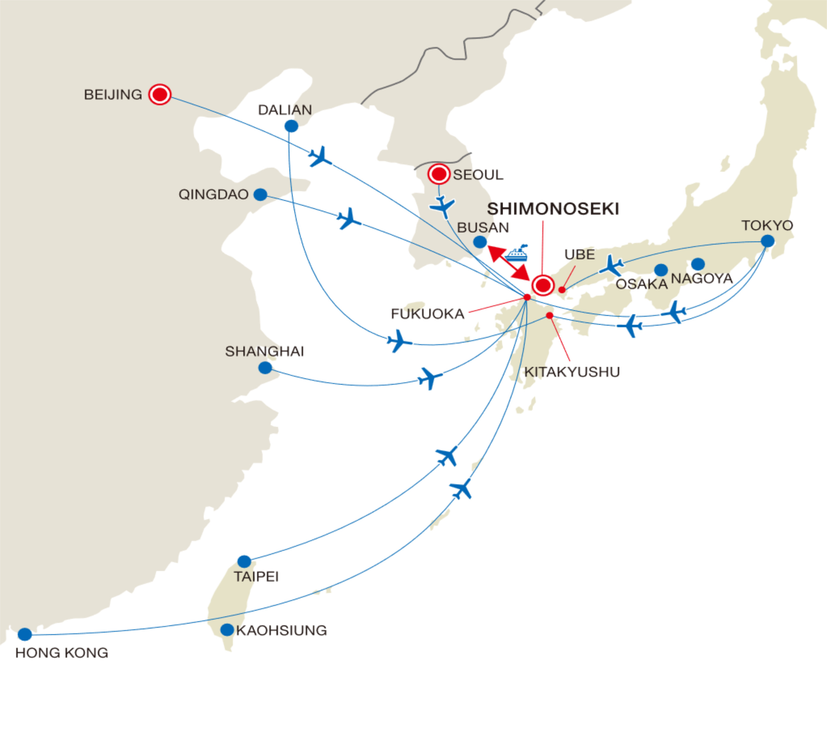 Access map for Shimonoseki